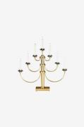 Konstsmide - El-lysestage 7 lys metal 54 cm - Messing - Adventslysesta...