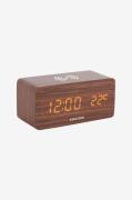 Karlsson - Vækkeur Block W. Phone Charger LED - Brun - Vægure og bordu...