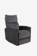 Loft24 - Pineto hvilestol med elektrisk funktion i fløjl - Grå - Lænes...