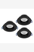 EGLO - Indbygningslampe Salabate 88 Mm Set Of 3 - Sort - Spotlights - ...