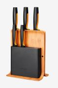 Fiskars - Knivblok i bambus med 5 knive - Køkkenknive & tilbehør - - H...