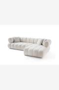 Hanah Home - Hjørnesofa Petra Right - Hvid - Sofaer med chaiselong - -...