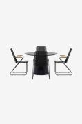 Venture Home - Lanzo-spisebord med Bois-stol - Sort - Spisegrupper - -...