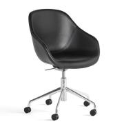 HAY AAC 155 Kontorstol - Poleret Alu Stel - Sense Læder - Sense Læder ...