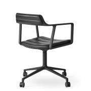 Vipp 452 Swivel Chair - Castors - Læder - Black/Black
