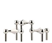 STOFF Nagel Lysestage - 3-Pak - Krom