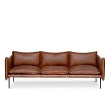 Fogia Tiki Sofa - 3 Pers. - Vintage Rangers Læder - Sort Stål (Black)