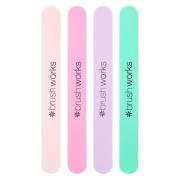 Brushworks Pastel Coloured Nail Files 4 pcs