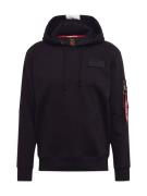 ALPHA INDUSTRIES Sweatshirt 'Red Stripe'  sort / hvid