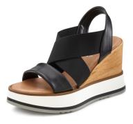 LASCANA Sandaler med rem  beige / sort / hvid