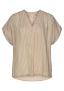 VIVANCE Bluse  sand / hvid