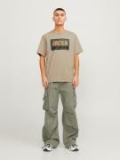JACK & JONES Bluser & t-shirts 'LOGAN'  sand / navy / khaki / orange