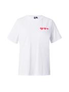 PIECES Shirts 'LOVE'  rød / hvid