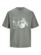 JACK & JONES Bluser & t-shirts 'FORM'  khaki / hvid