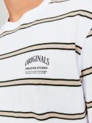 JACK & JONES Bluser & t-shirts 'Lucca'  beige / sort / hvid