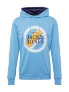 JACK & JONES Sweatshirt 'LOOF'  azur / orange / sort / hvid