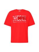 DIESEL Bluser & t-shirts  rubinrød / neonrød / hvid