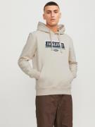 JACK & JONES Sweatshirt 'Cobin'  beige / petroleum / sort / hvid