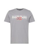 NAPAPIJRI Bluser & t-shirts 'S-AYLMER'  grå / lysegrå / rød / hvid