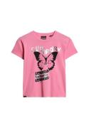 Superdry Shirts 'Lo-fi Rock '  pink / sort / sølv