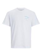 JACK & JONES Bluser & t-shirts 'CHAIN'  aqua / hvid