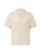 JACK & JONES Skjorte 'CAIRO'  beige / hvid