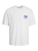 JACK & JONES Bluser & t-shirts 'MYKONOS'  blå / hvid
