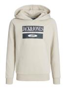 Jack & Jones Junior Sweatshirt 'ARTHUR'  beige / sort / hvid