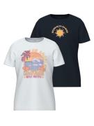 NAME IT Bluser & t-shirts 'VEEN'  lysegul / lyselilla / orange / hvid