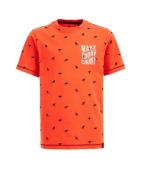 WE Fashion Shirts  orangerød / sort / hvid