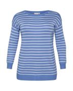 KAFFE CURVE Pullover 'Malan'  azur / hvid