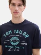 TOM TAILOR Bluser & t-shirts  royalblå / mørkeblå / hvid