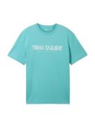 TOM TAILOR Bluser & t-shirts  aqua / hvid