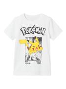 NAME IT Shirts 'Noisi Pokemon'  lemon / grenadine / sort / hvid