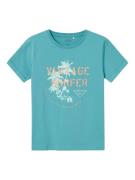 NAME IT Shirts 'VUX'  turkis / pastelgrøn / orange