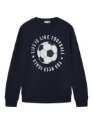 NAME IT Sweatshirt 'Fußball'  mørkeblå / sort / hvid