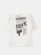 Pull&Bear Bluser & t-shirts  creme / sort / hvid