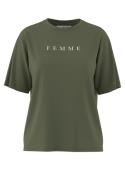 SELECTED FEMME Shirts 'VILJA'  mørkegrøn / hvid