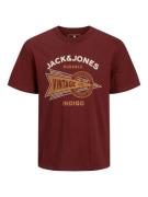 JACK & JONES Bluser & t-shirts 'MICK'  sepia / merlot / hvid