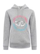 Zwillingsherz Sweatshirt 'Love Peace Hope'  azur / lysegrå / hindbær /...