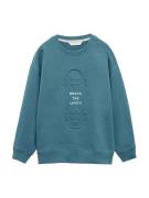 MANGO KIDS Sweatshirt 'BREAK'  petroleum / hvid