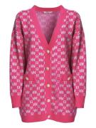 Influencer Cardigan  pink / hvid