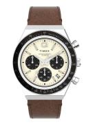 TIMEX Analogt ur  elfenben / brun / sort / sølv