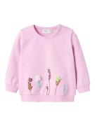 NAME IT Sweatshirt 'Kamine'  aqua / lysegrøn / brombær / pink