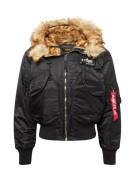 ALPHA INDUSTRIES Vinterjakke '45P'  lysebrun / rød / sort / hvid