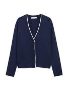 MANGO Cardigan 'Pipe'  navy / hvid