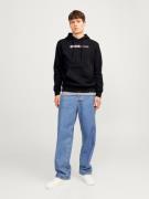 JACK & JONES Sweatshirt  sort / hvid