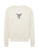 JACK & JONES Sweatshirt  creme / sort