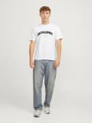 JACK & JONES Bluser & t-shirts 'JORBRONX'  beige / sort / hvid