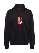 HUGO Sweatshirt 'Dagunoso'  rød / sort / hvid